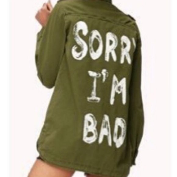SOLD - Forever 21 Army Green Utility Jacket Sz M - Picture 3 of 6